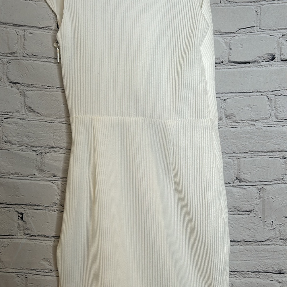 Stylestalker White Ribbed Dress Size X-Small Excellent Condition - Picture 7 of 10